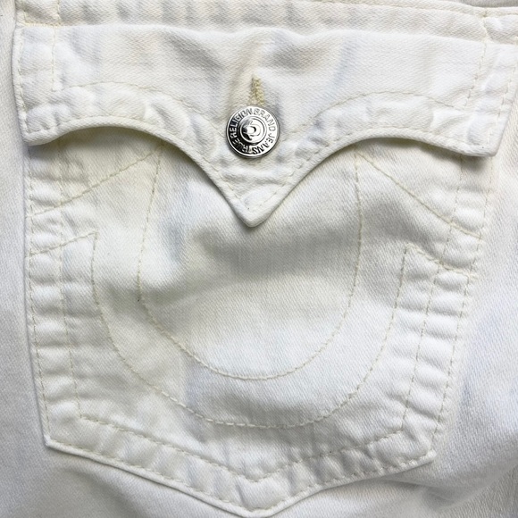 True Religion Mens Size 33 White Straight Leg Denim Jeans - Picture 5 of 9